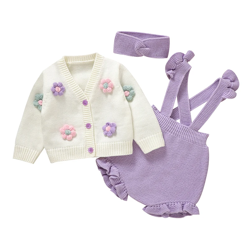 Conjunto De Ropa Para Bebé Con Chaleco Overol Y Diadema