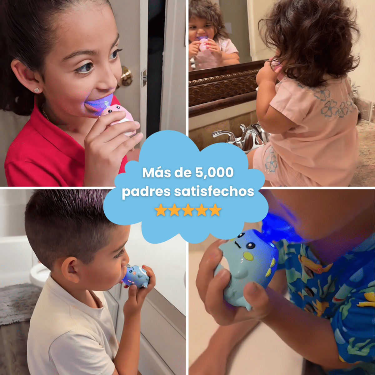 DinoCepillo™ | Cepillo de Dientes Eléctrico para Niños - Niño Feliz