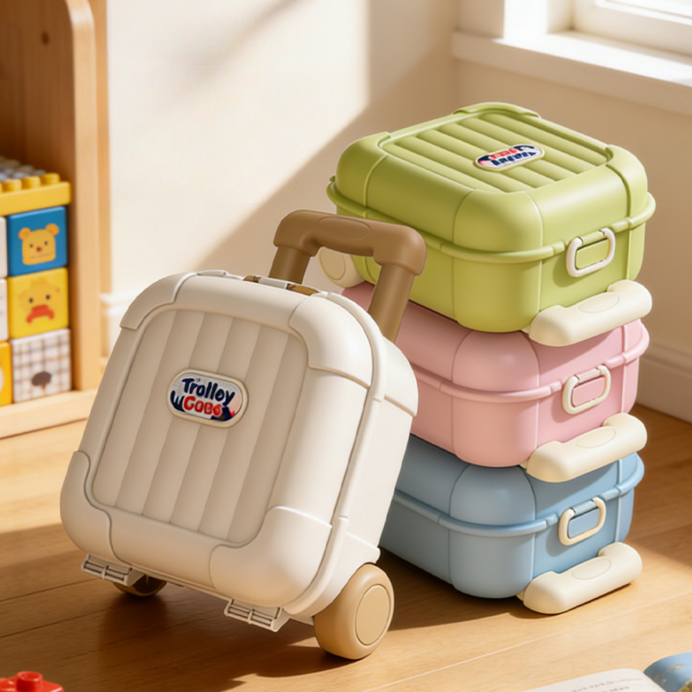 Maleta infantil con ruedas diseñada para viajes en familia