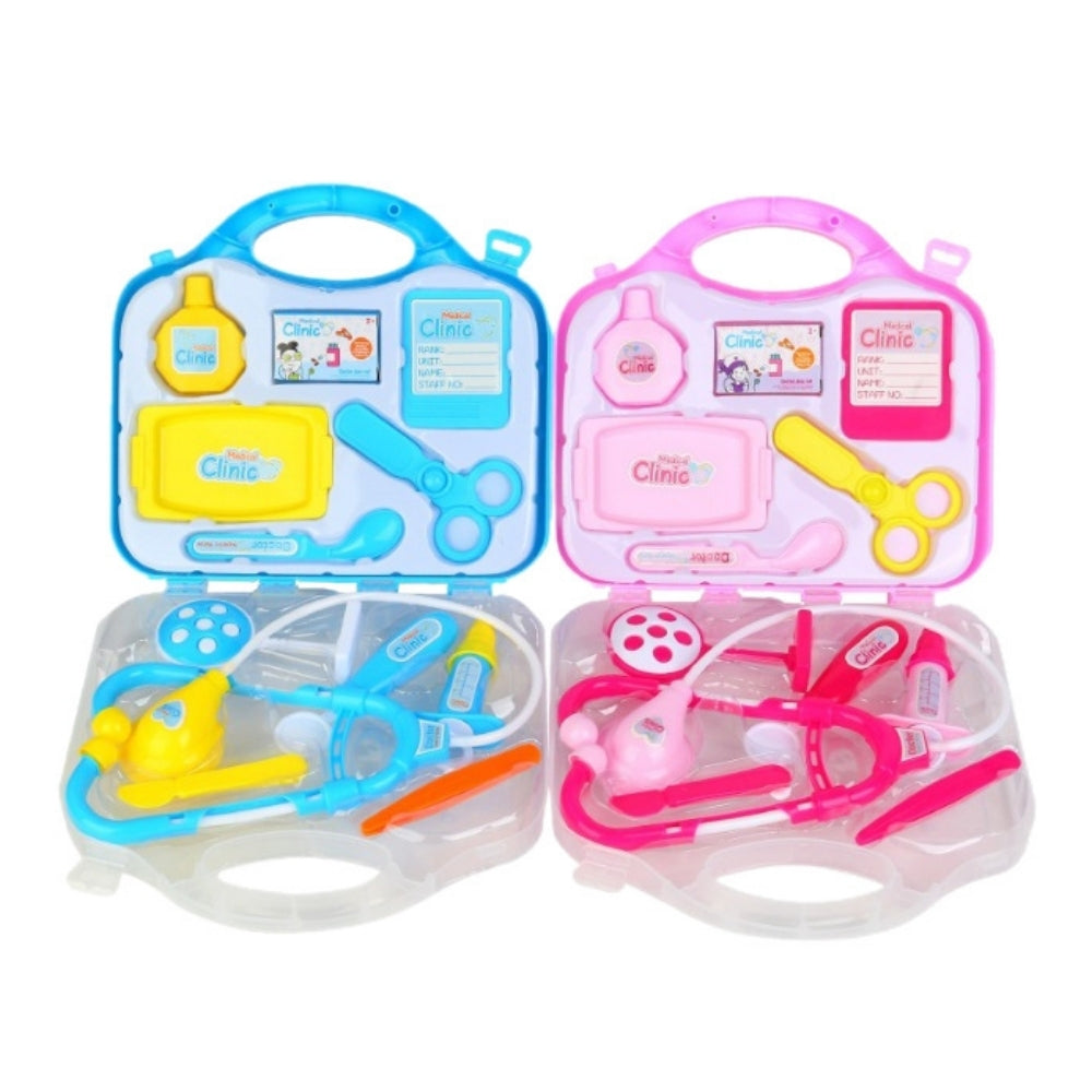 Set de doctor para niños con 12 piezas sobre una superficie clara