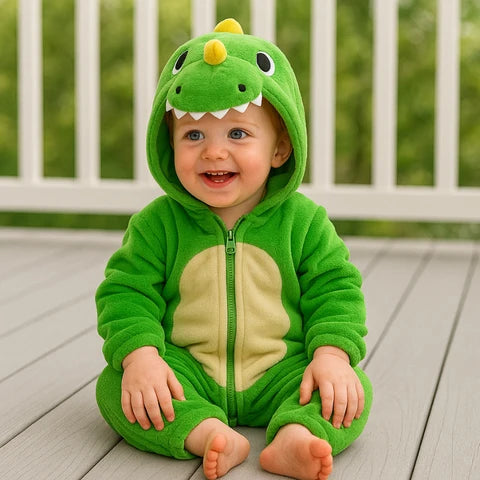 Pijama Enterizo De Dinosaurio De Polar Para Bebé Y Niño