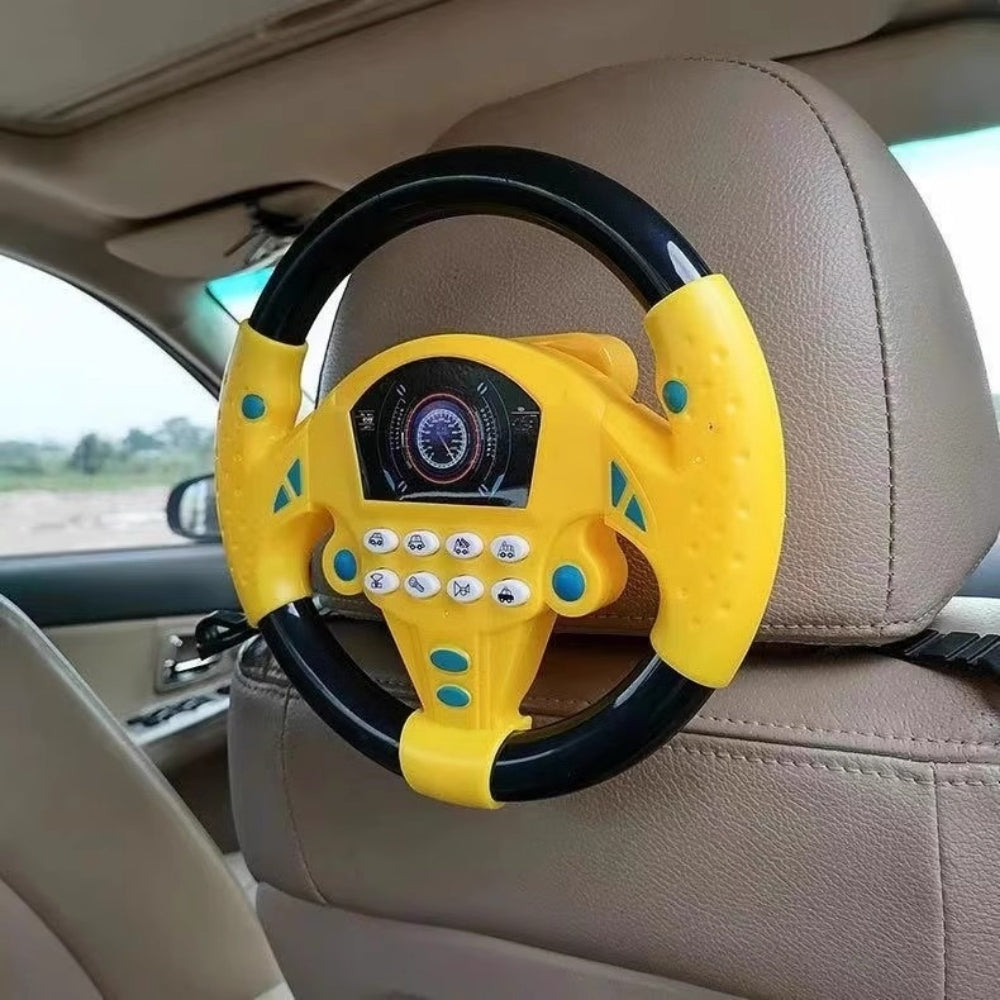 Volante de juguete para recrear aventuras de conducción