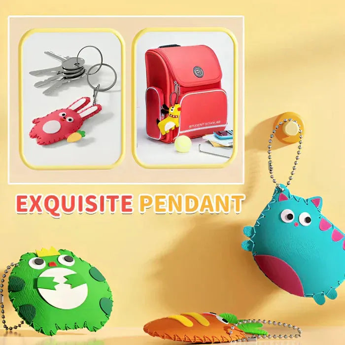 Kit de manualidades para niños diseñado para practicar puntadas sencillas