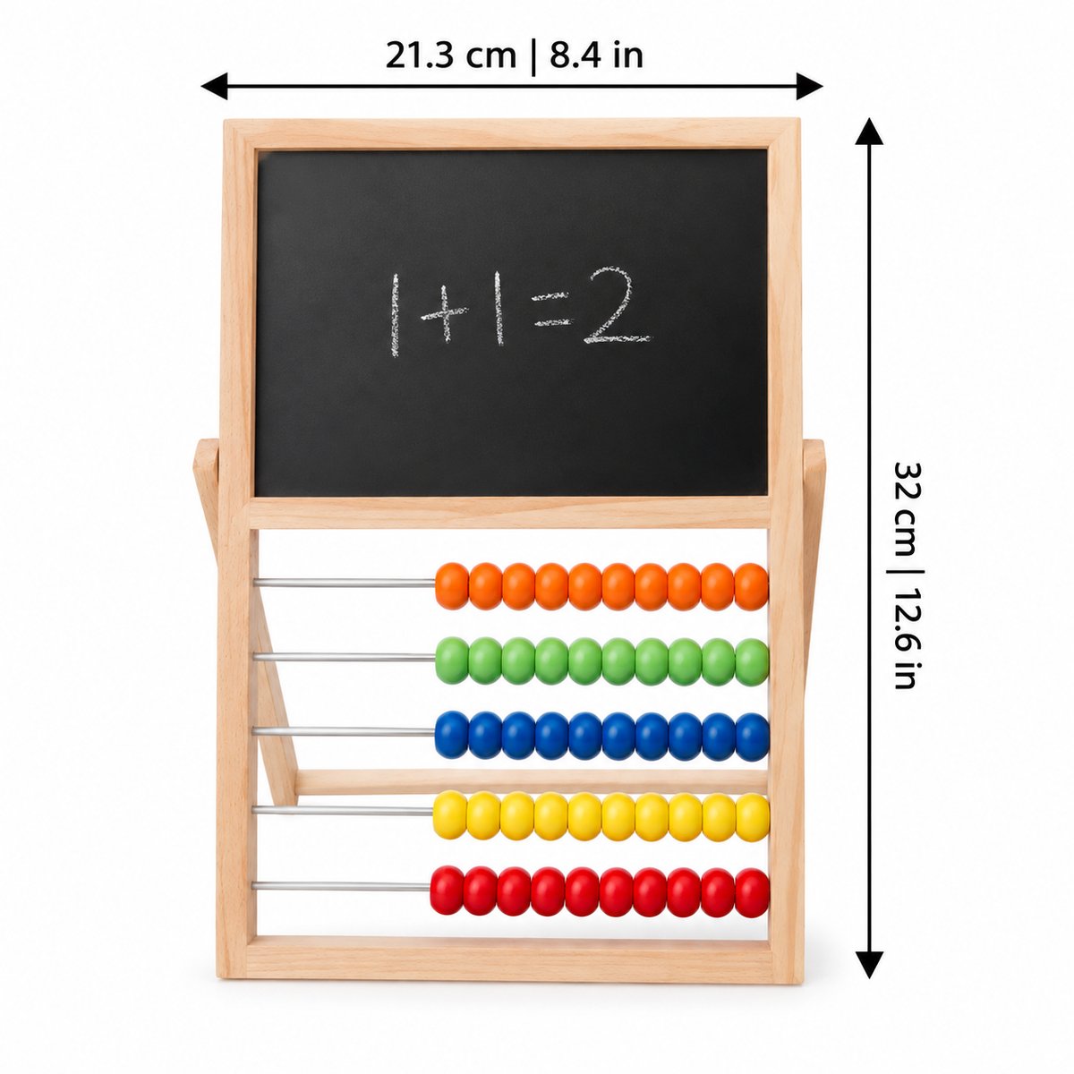 Vista frontal de tabla educativa para aprender números y conteo