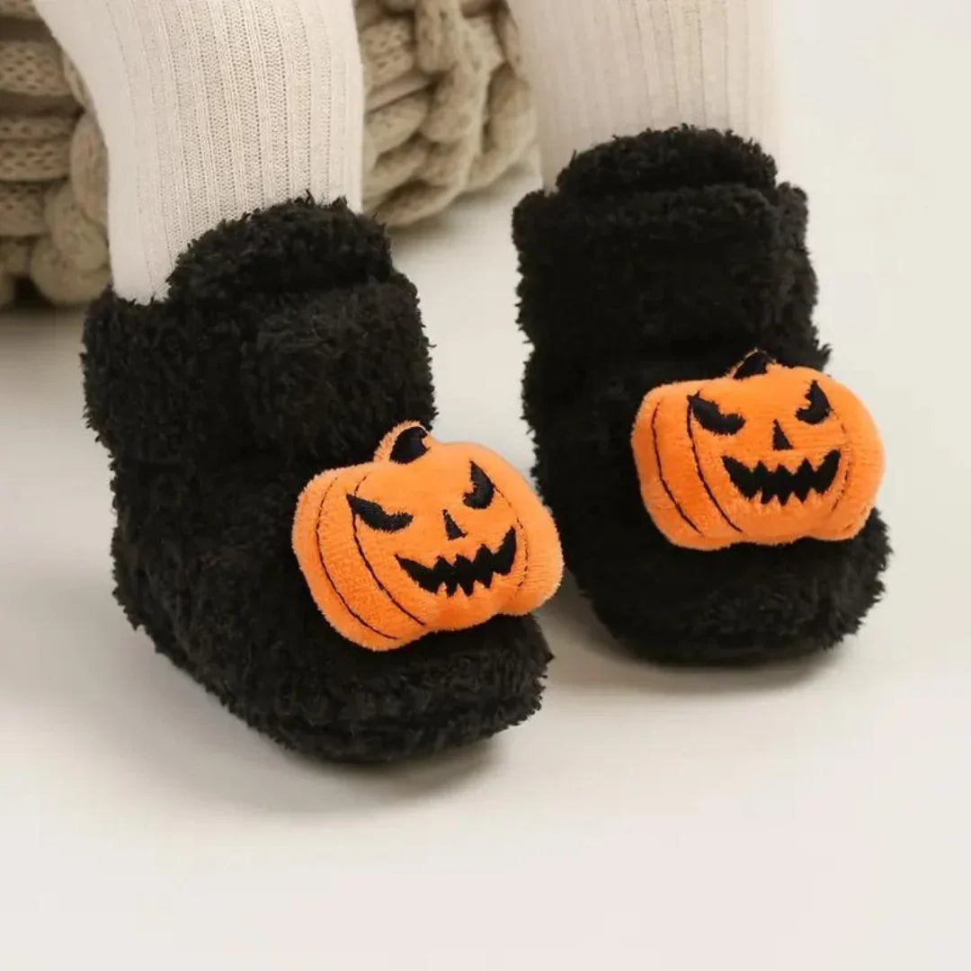 Pantuflas Infantiles De Halloween Sin Cordones Forro De Felpa