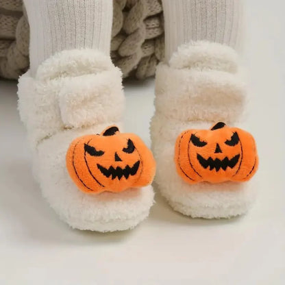 Pantuflas Infantiles De Halloween Sin Cordones Forro De Felpa