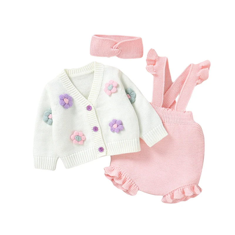 Conjunto De Ropa Para Bebé Con Chaleco Overol Y Diadema