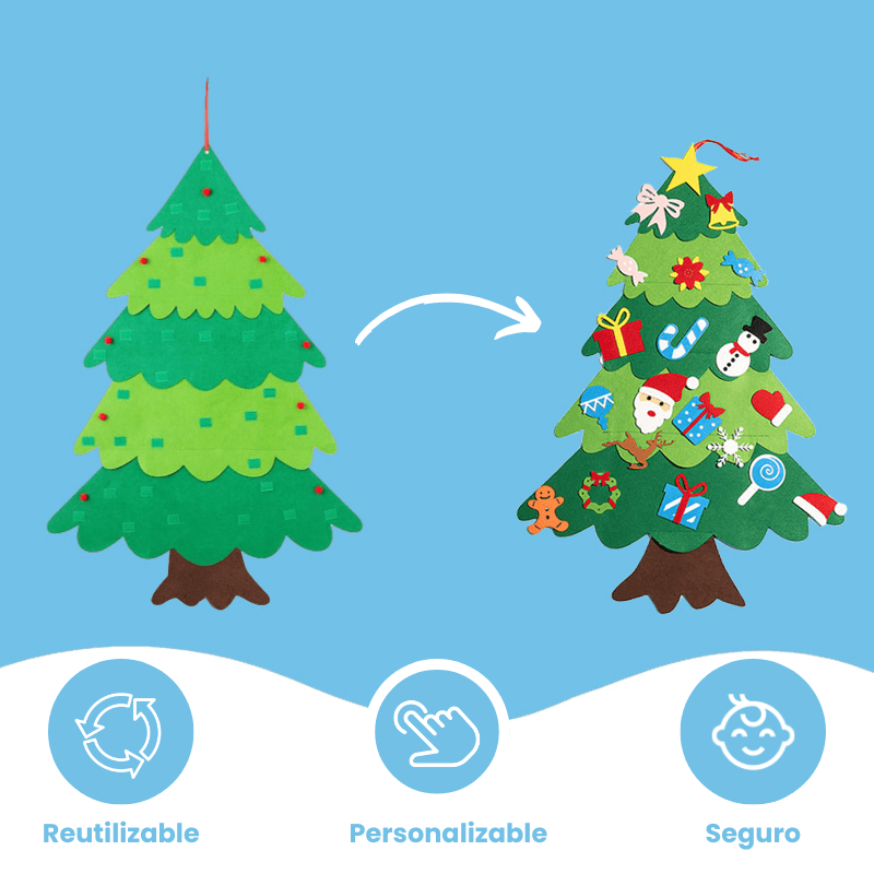 Árbol de Navidad de Fieltro - Niño Feliz