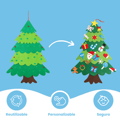 Árbol de Navidad de Fieltro - Niño Feliz