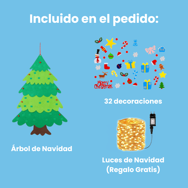 Árbol de Navidad de Fieltro - Niño Feliz
