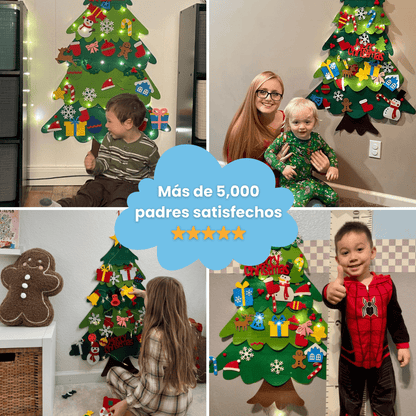 Árbol de Navidad de Fieltro - Niño Feliz