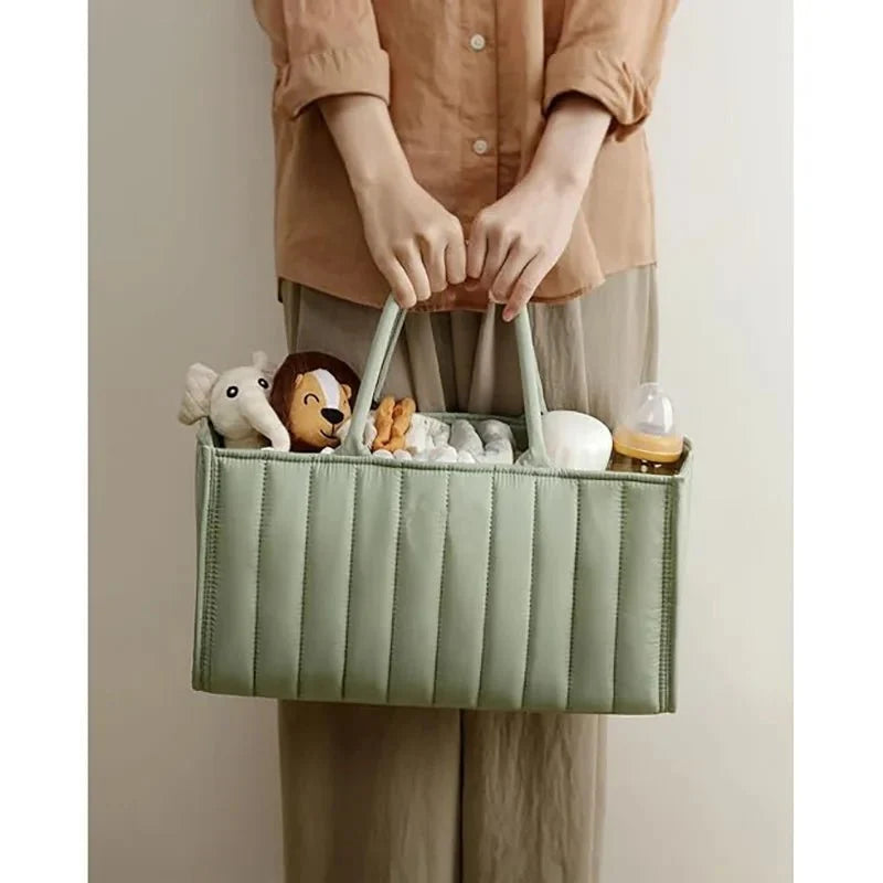 Caddy de algodón para organizar pañales y artículos del bebé