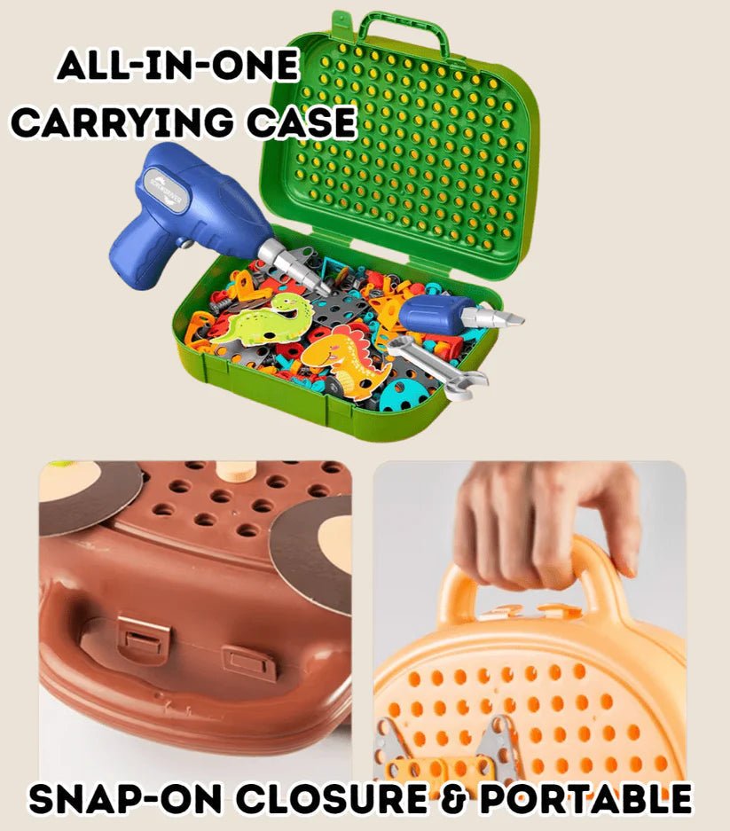 Caja De Herramientas De Juguete Montessori Para Niños - Niño Feliz