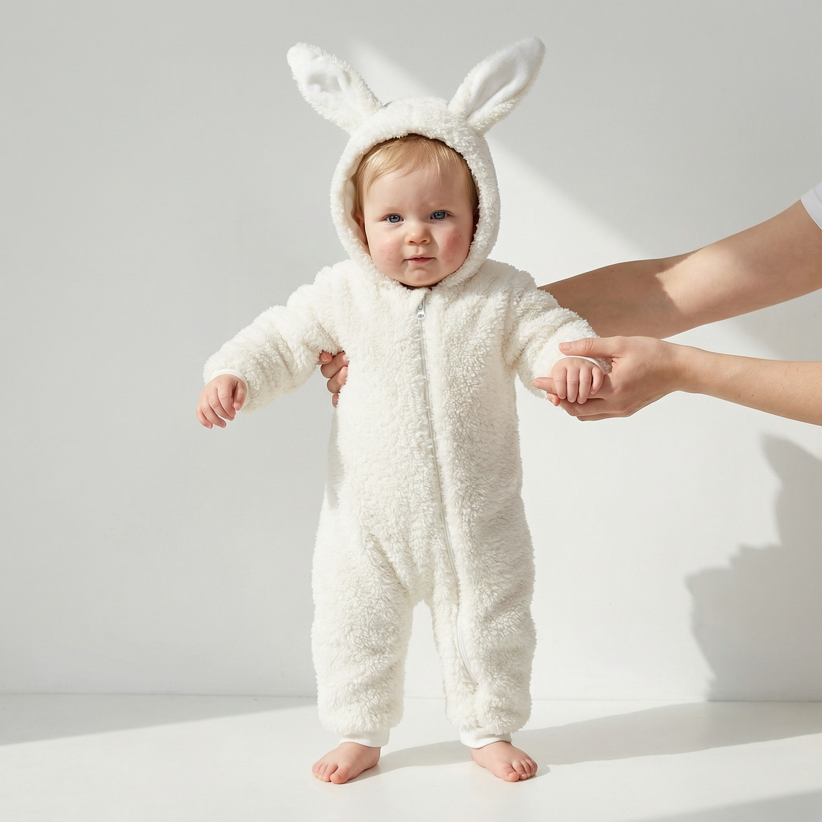 Mameluco de cachemira para bebé con diseño tierno de conejito