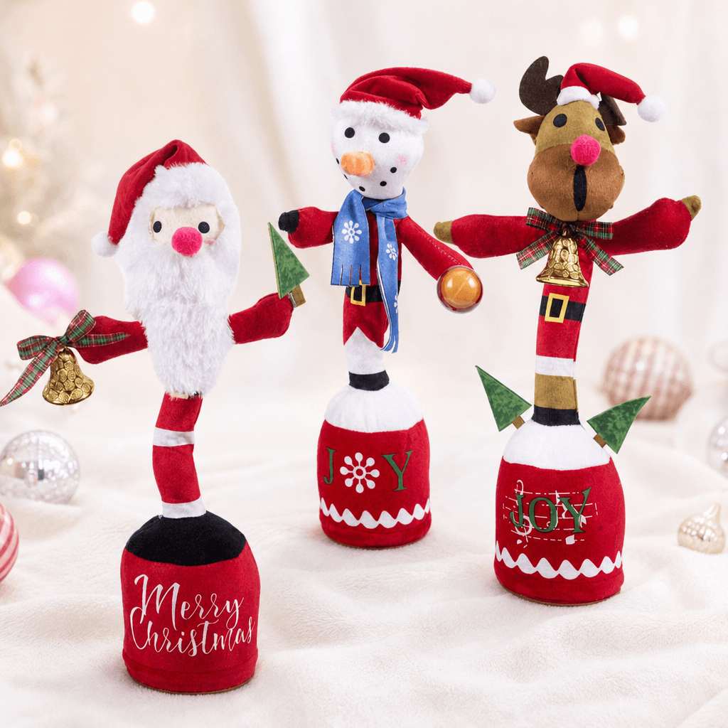 Peluche navideño de reno interactivo con diseño festivo