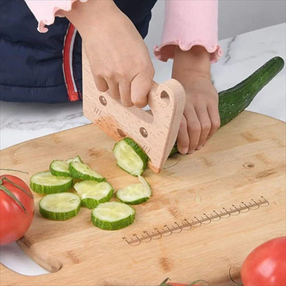 Cuchillo De Madera Para Niños Montessori - Niño Feliz