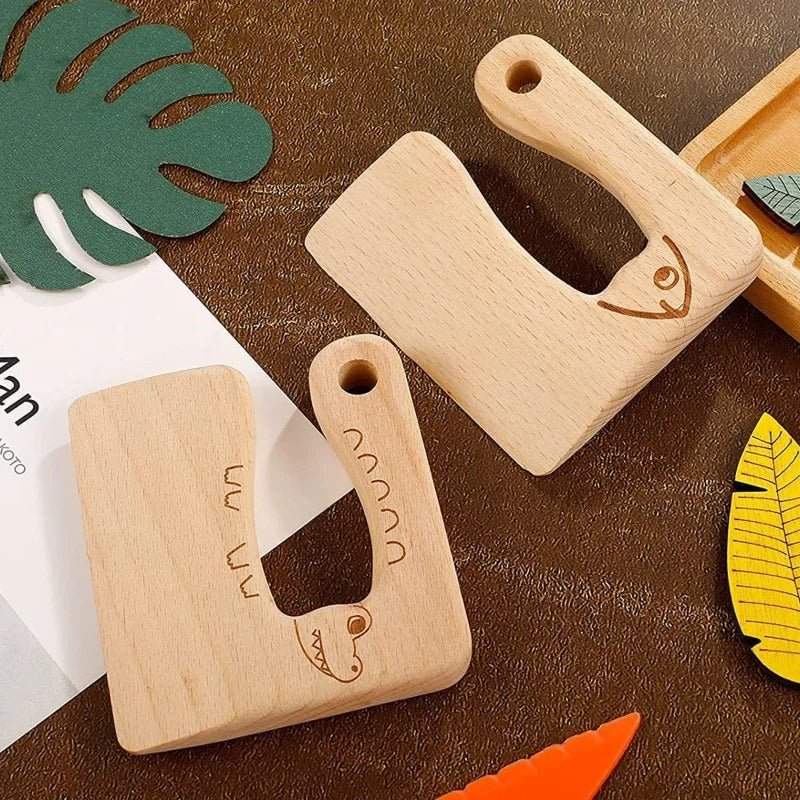 Cuchillo De Madera Para Niños Montessori - Niño Feliz