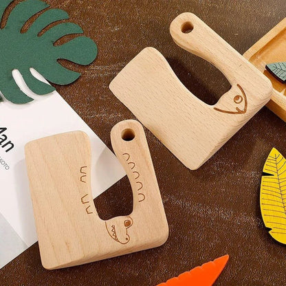 Cuchillo De Madera Para Niños Montessori - Niño Feliz