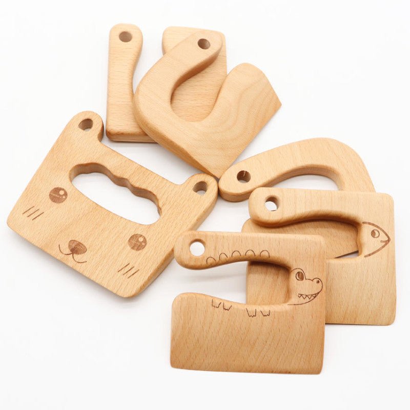 Cuchillo De Madera Para Niños Montessori - Niño Feliz