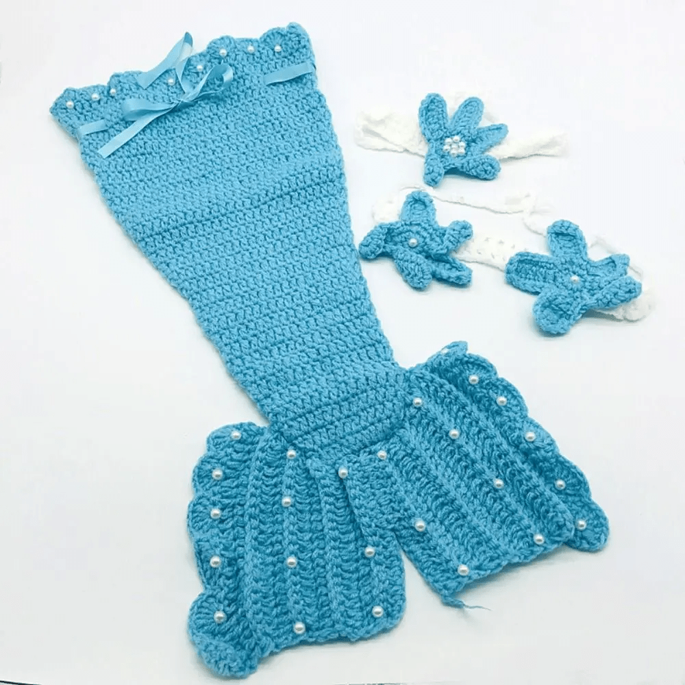 Disfraz De Sirena Para Bebé Con Cola Top Y Diadema - Niño Feliz