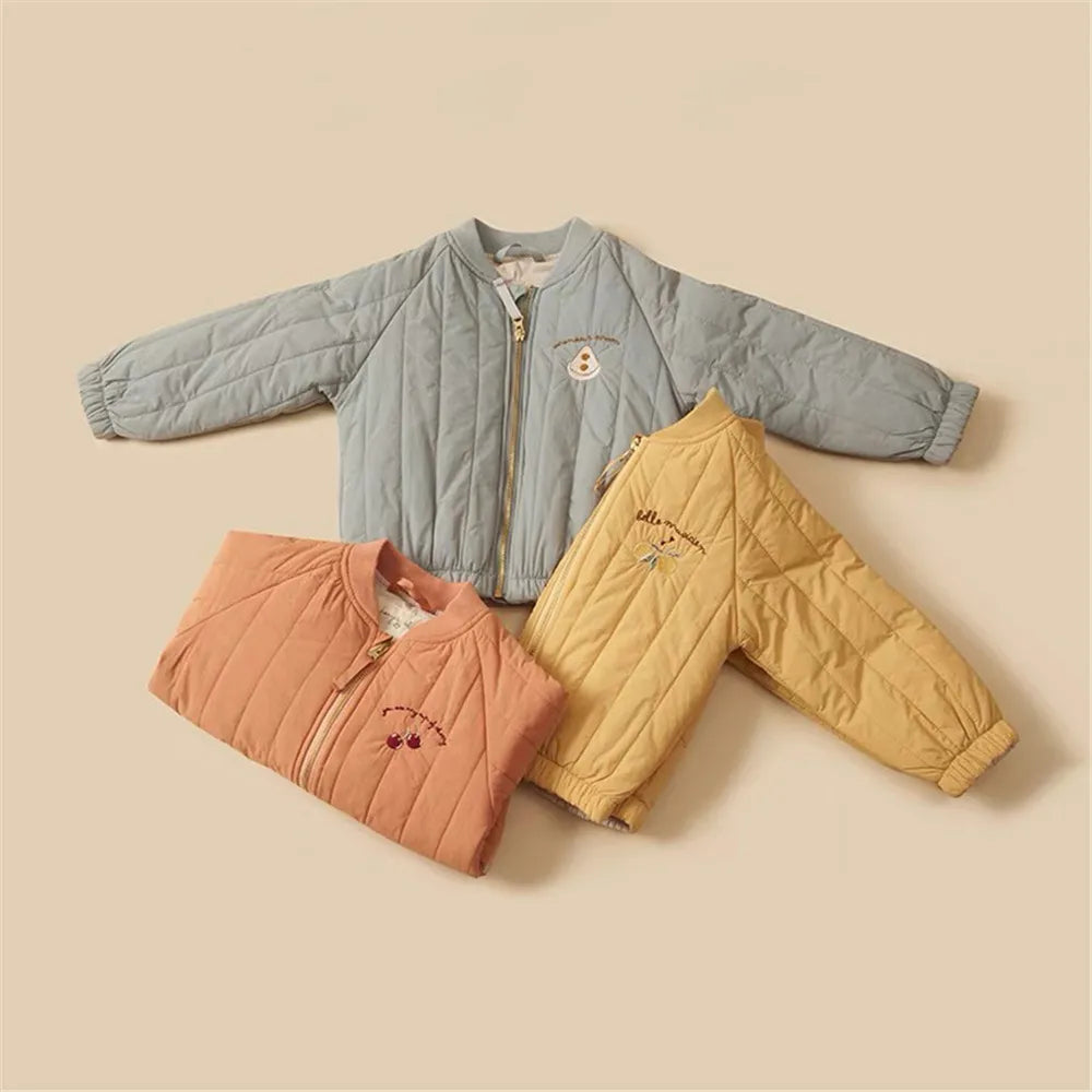 Chaqueta de invierno de algodón con bordado decorativo