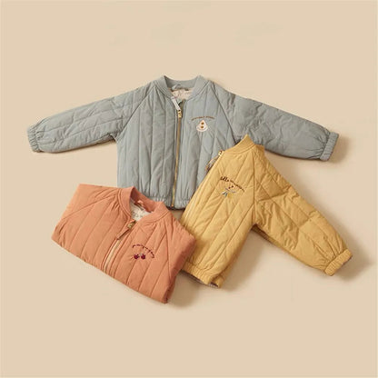 Chaqueta de invierno de algodón con bordado decorativo