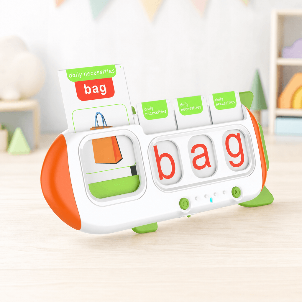 Máquina de tarjetas parlantes con tarjetas educativas para aprender inglés