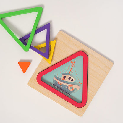 Juego educativo Montessori para aprender formas y coordinación