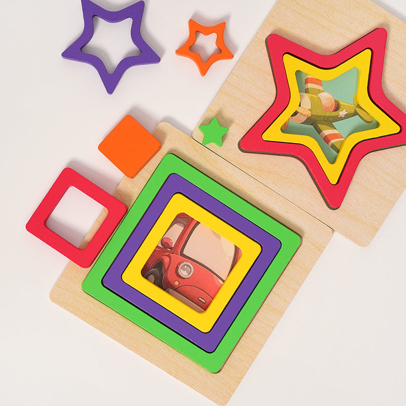 Juego de formas Montessori diseñado para niños pequeños
