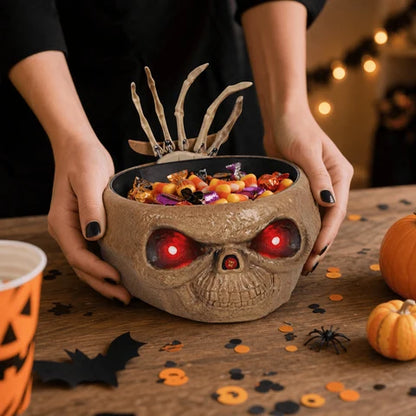 Tazón De Dulces De Halloween Con Mano Móvil