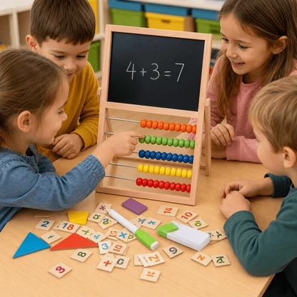 Tabla De Actividades Matemáticas De Madera Con Ábaco