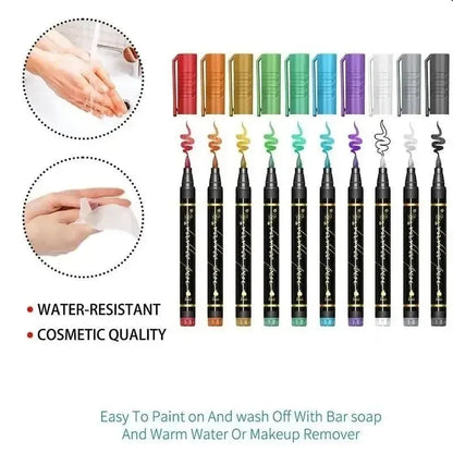 Plumones Para Pintar El Cuerpo 10 Colores Lavables