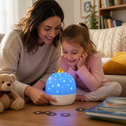 Luz Nocturna con Proyección de Cielo Estrellado