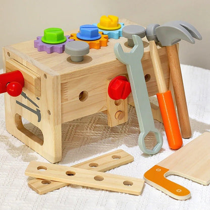 Juego de Herramientas de Madera con Caja 29 Piezas - Niño Feliz