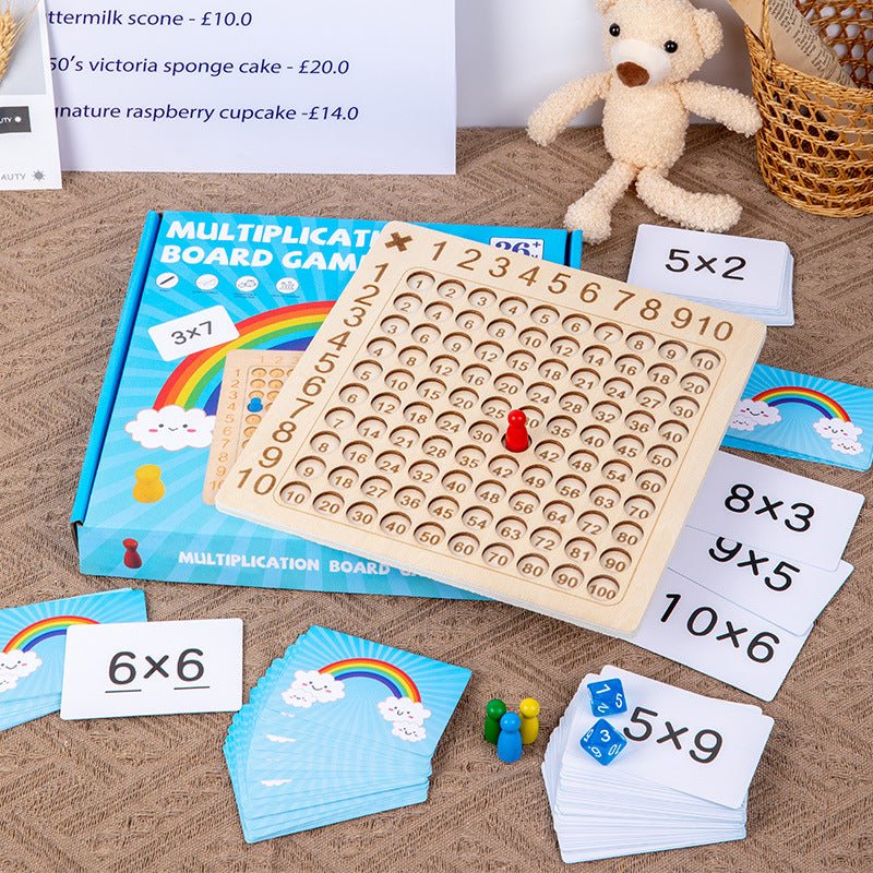 Juego De Mesa De Multiplicación De Madera Para Niños - Niño Feliz