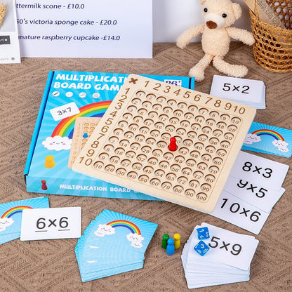 Juego De Mesa De Multiplicación De Madera Para Niños - Niño Feliz