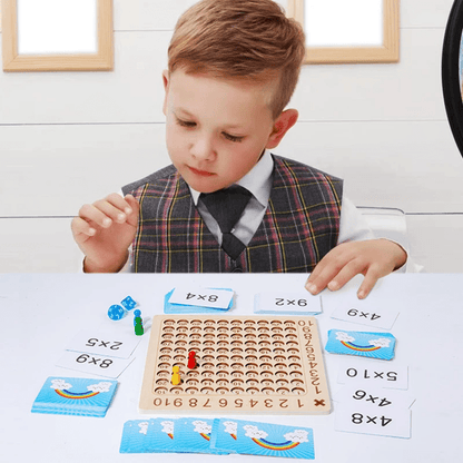 Juego De Mesa De Multiplicación De Madera Para Niños - Niño Feliz