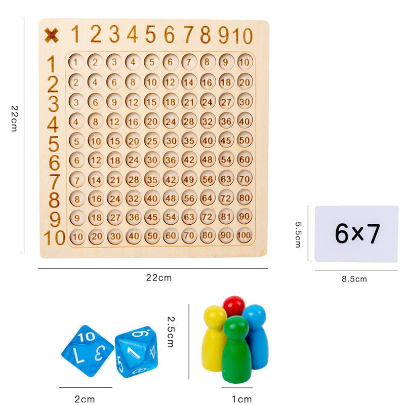 Juego De Mesa De Multiplicación De Madera Para Niños - Niño Feliz