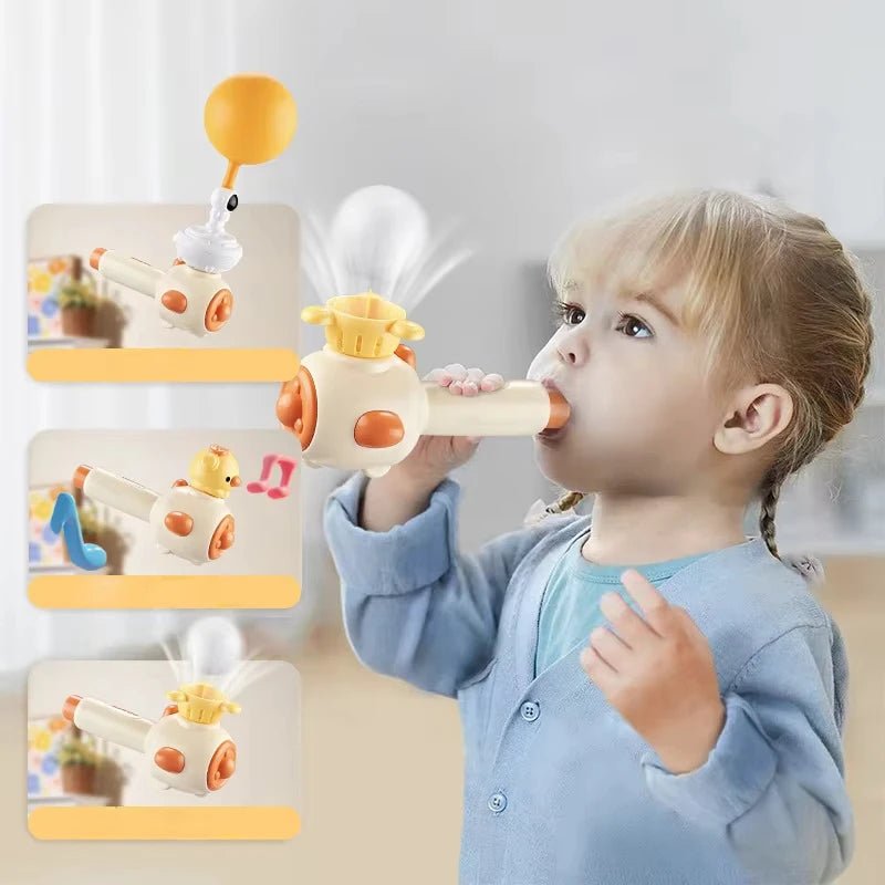 Juguete De Soplo Montessori Para Comunicación Y Habilidades - Niño Feliz