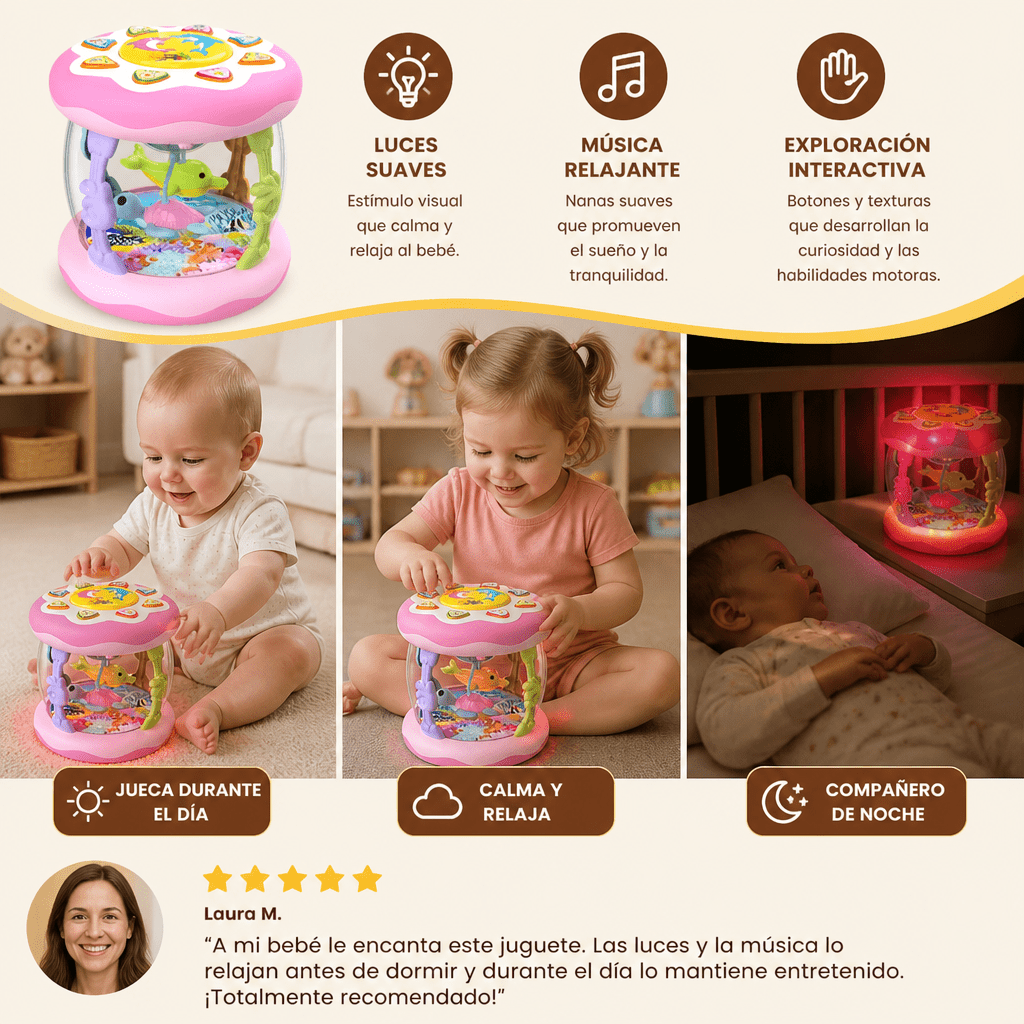 Juguete Musical Interactivo con Luces Montessori - Niño Feliz