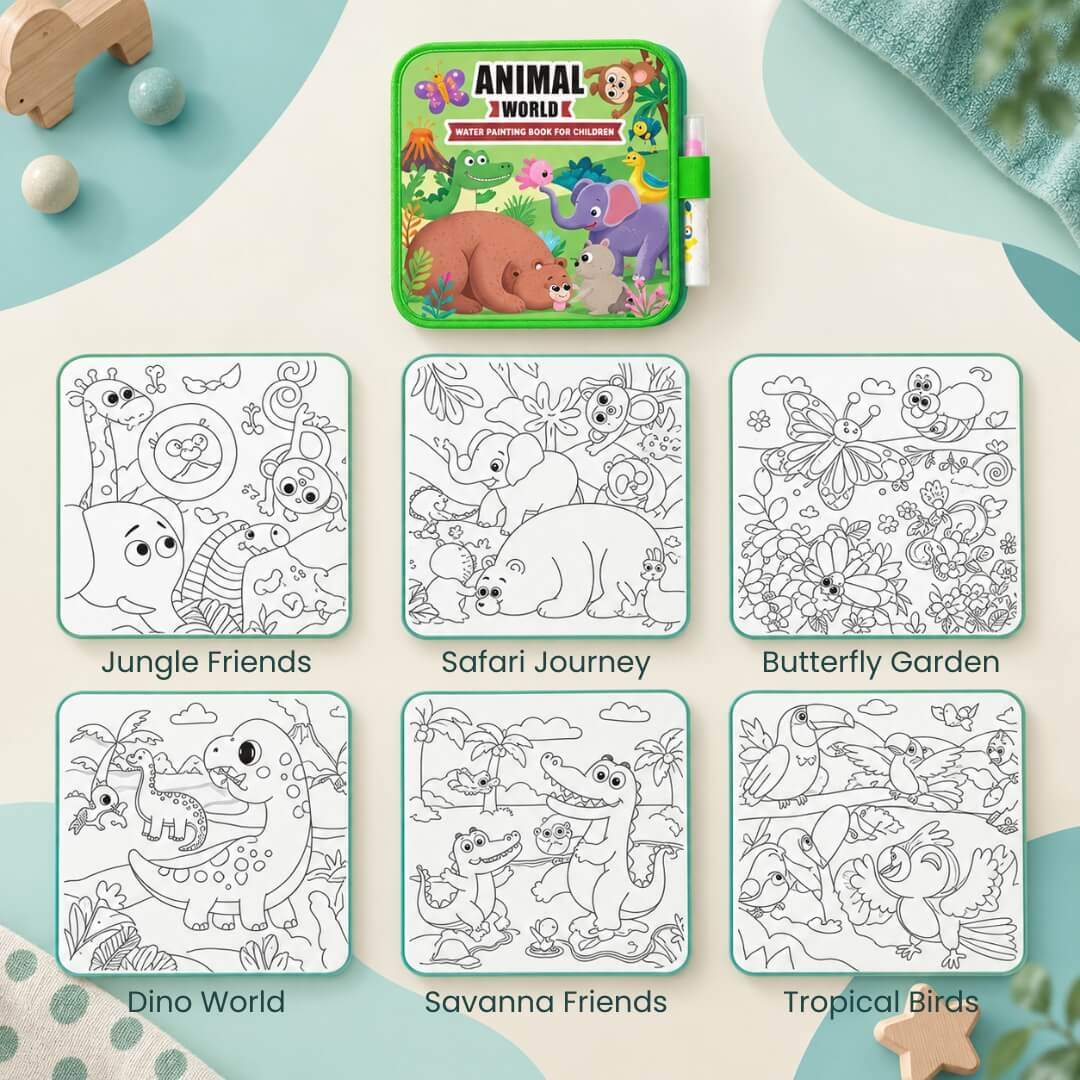 Libro De Agua Reutilizable Para Colorear - Niño Feliz
