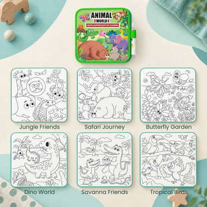 Libro De Agua Reutilizable Para Colorear - Niño Feliz