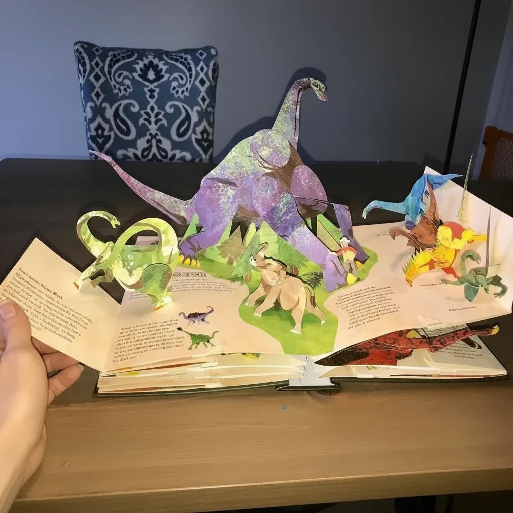 Libro Pop-Up 3D de Dinosaurios para Niños - Niño Feliz