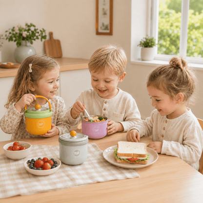 Lonchera Térmica De Acero Inoxidable Con Cuchara - Niño Feliz