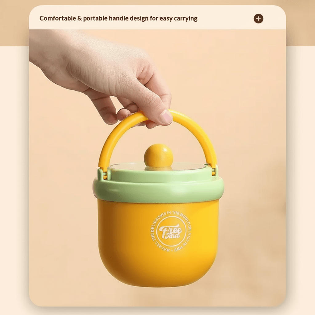 Lonchera Térmica De Acero Inoxidable Con Cuchara - Niño Feliz