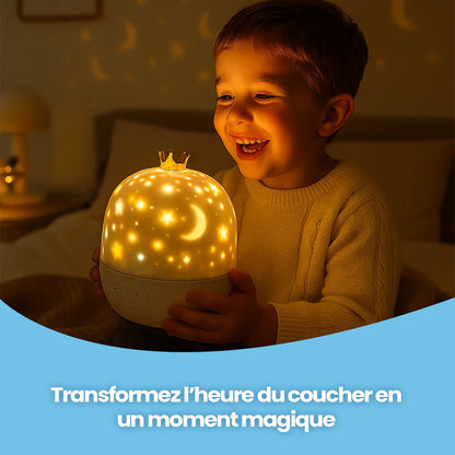 Luz Nocturna con Proyección de Cielo Estrellado - Niño Feliz