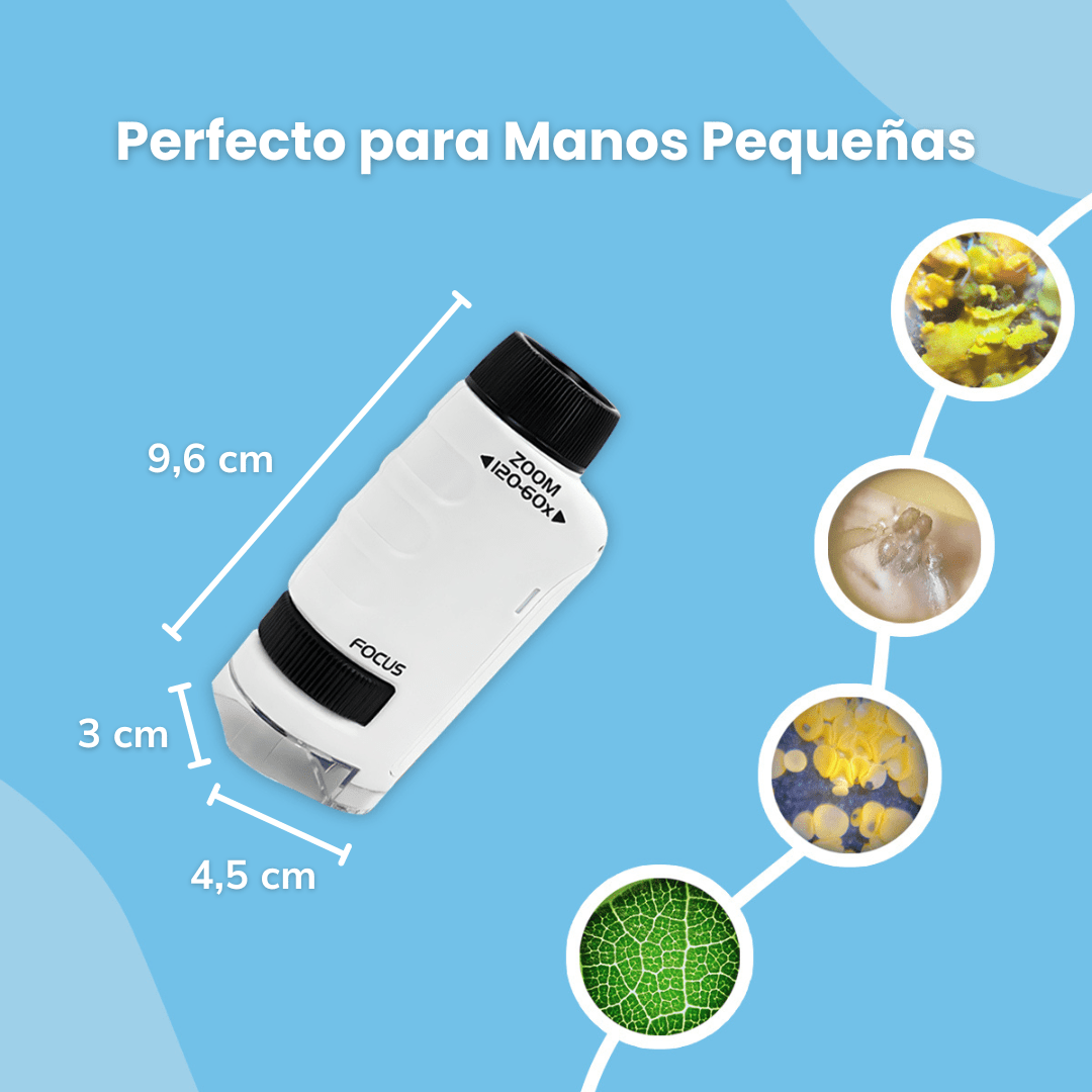 Microscopio Portátil para Niños - Niño Feliz