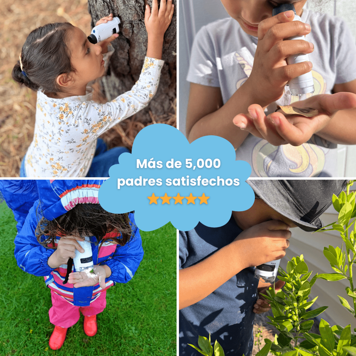 Microscopio Portátil para Niños - Niño Feliz