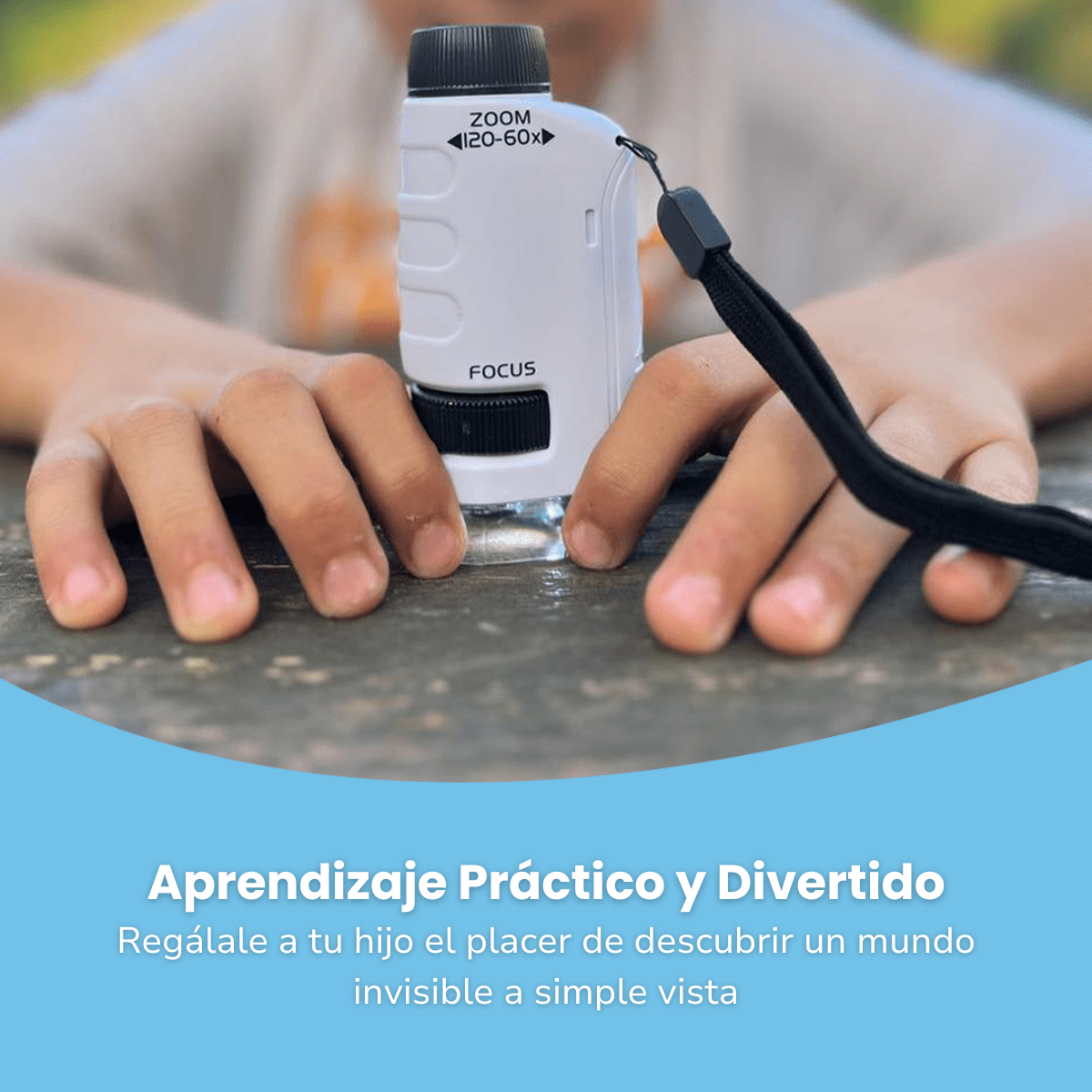 Microscopio Portátil para Niños - Niño Feliz