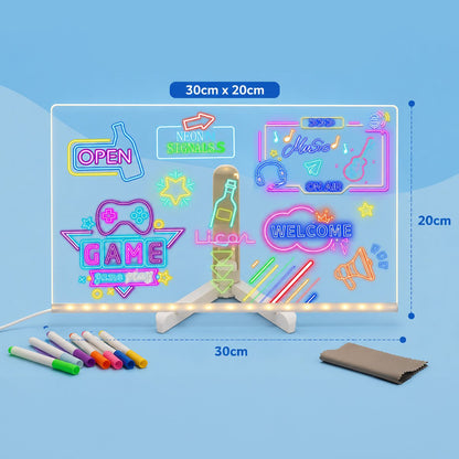 Pizarra luminosa con LED para dibujar - Niño Feliz